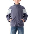 thumbnail image 2 of FAIWAD Kids Plush Outerwear Zip up Color Block Jacket Boys Girls Fall Casual Outdoor Coat with Pockets, 2 of 4