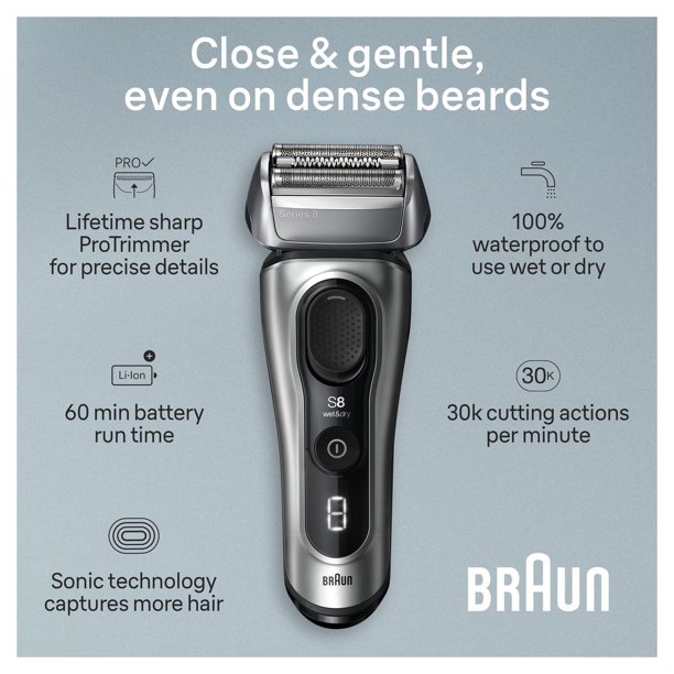 Braun Series 8 Electric Shaver for Men, with 4+1 Shaving Braun Series 8 Electric Shaver for Men, with 4+1 Shaving
