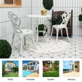 thumbnail image 4 of Topbuy Rose Design Bistro Set Antique Aluminum Bench Patio Garden Chair for Outdoor White, 4 of 8