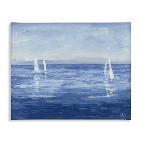 Stupell Industries Vivid Boats Open Sail Nautical & Beach Painting Wrapped Canvas Art Print Wall Art, 20 x 16