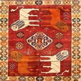 thumbnail image 1 of Ahgly Company Machine Washable Indoor Square Traditional Red Area Rugs, 5' Square, 1 of 7