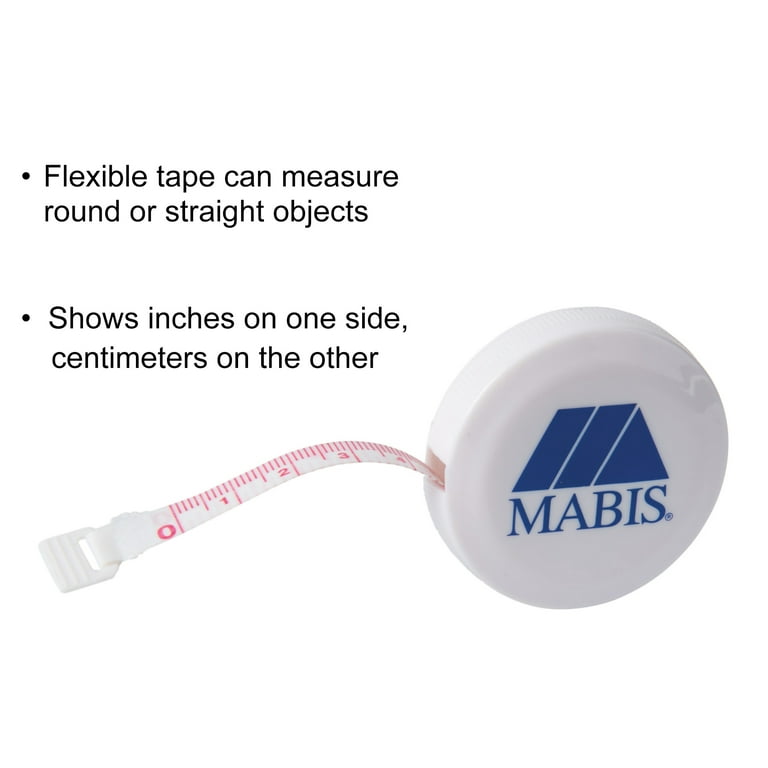 MABIS Tape Measure Measuring Tape for Body, Pocket Size Compact Retractable  Flexible, 60 inches, White 