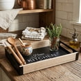thumbnail image 4 of Oefntac Wood Serving Tray Metal Handle Kitchen Decorative Organizer Farmhouse Breakfast Coffee Table Dessert Plate, 4 of 6