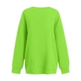 thumbnail image 3 of Women Sweatshirt Christmas Xmas Long Sleeve Shirts Crewneck Pullover Fluorescent Green Large, 3 of 5