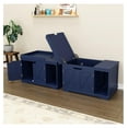 thumbnail image 6 of Cat Litter Box Enclosure Furniture, Covered Wooden Cat Washroom Cabinet for Cats, Flip-Top Design, Medium & Large Kitty, Blue, 6 of 6