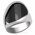 thumbnail image 1 of Alamode LO2063-6 Women Rhodium Brass Ring with AAA Grade CZ in Jet - Size 6, 1 of 1