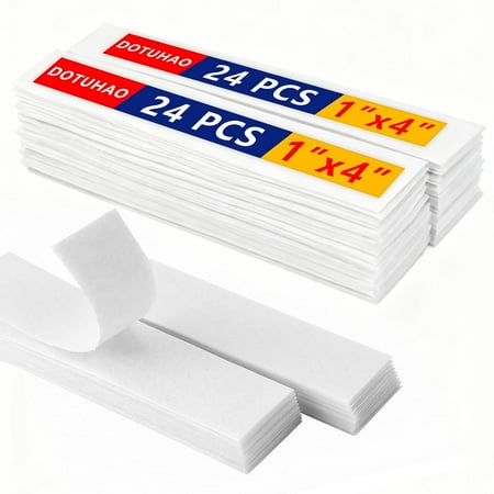 24 Sets Velcro Strips with Adhesive, 1'' X 4'' Hook and Loop Tape, Valco Strips, Self Adhesive Velcro Strips,Fabric Velcro, Waterproof Velcro, Velcro Strips with Adhesive for Fabric (White)