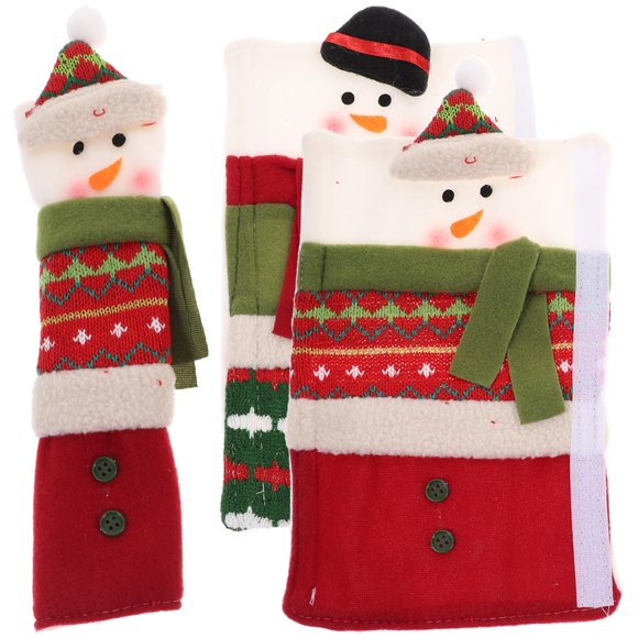 3pcs Noël Poignée de Réfrigérateur Couvre Adorable Poignée Couvre Décor de Noël