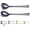 Black, variant on Salad Server Set, Stainless Steel Salad Serving Set, Salad Servers, Salad Spoon, Salad Fork, Pack of 2 (Shiny Silver)