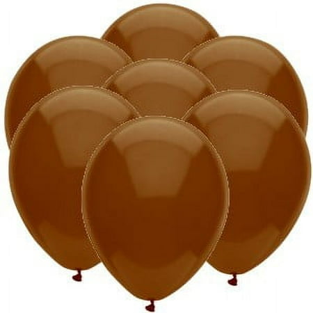 Pioneer Balloon Helium Quality Bulk Solid Brown 11" Football Round Latex Balloons, 100 CT