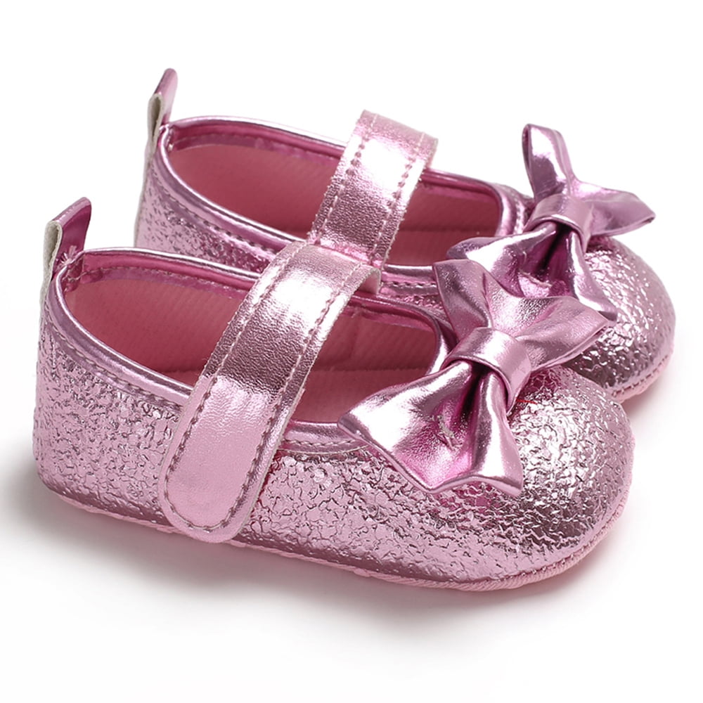 RVROVIC Baby Girls Shoes Soft Sole Mary Jane Flats Princess Dresses Shoes PU Cute Bow Prewalker