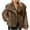 #384-Brown, variant on Women's Faux Fur Coat Fluffy Faux Fur Jacket Long Sleeve Lapel Furry Winter Jackets Shaggy Parka Short Coat