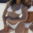 thumbnail image 4 of Paréos de Bikini pour Femmes en Perles, Maille Transparente, Longue Robe Maxi Transparente, Plage, Maillot de Bain, Paréos de Bikini, 4 of 7