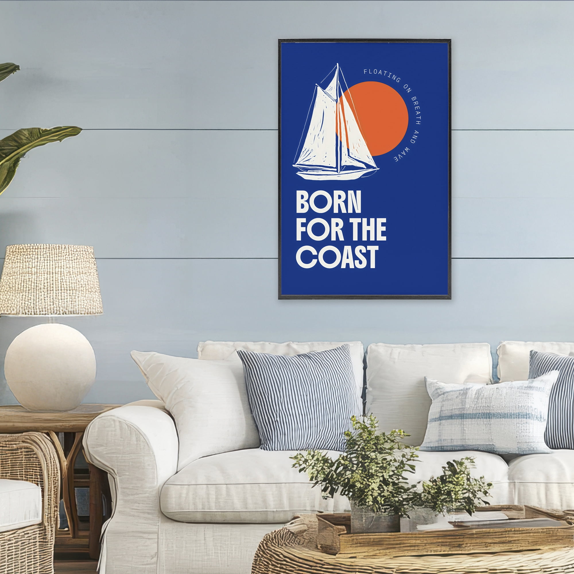 Stupell Industries Born For The Coast Black Framed Giclee Art, design by Creative Studio
