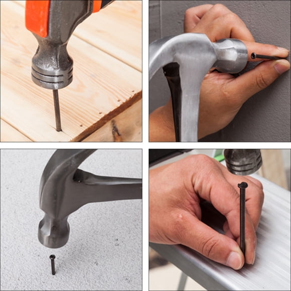 LOLIPPYY 50Pcs Point Tip Carbon Steel Nails for Wall and Concrete Fixing Applications