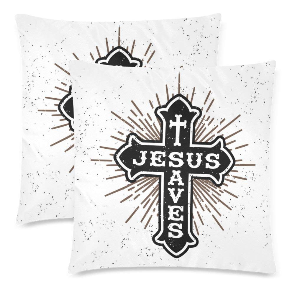 ARTJIA Antique Religious Vintage Pillow Covers Pillow Cases Two Sides