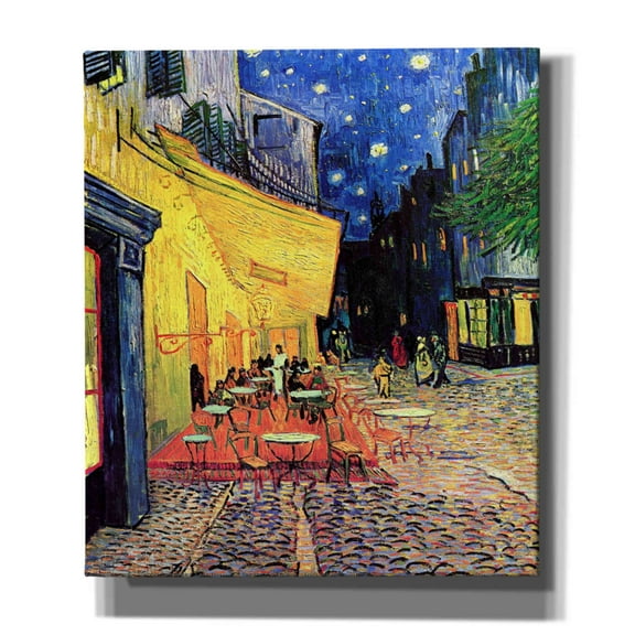 Epic Graffiti 'Cafe Terrace at Night' by Vincent van Gogh, Canvas Wall Art, 26"x30"
