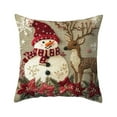 thumbnail image 2 of HomeKingdee Vintage Christmas Throw Pillow Cover, Xmas Decoration Cushion, Winter Holiday Decorative Pillow Case, Santa Claus Snowman Pillowcase, Indoor Home Bedroom Sofa Couch Decor, 2 of 6