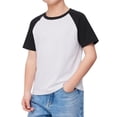 thumbnail image 4 of LIIPEE Girls T Shirts Casual Summer Color Block Raglan Sleeve Short Sleeve Crew Neck Tshirts Kids Comfortable Breathable Soft Daily Tees Tops,4-5 Years, 4 of 4