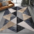 thumbnail image 1 of Area Rugs 3 X 5 ft Rug for Living Room Soft Non Slip Rug Low Pile Geometric Triangular Pattern Fashionable Style Printed Area Rugs Bedroom Farmhouse Dining Room, Home Decor Indoor Gray Beige, 1 of 7
