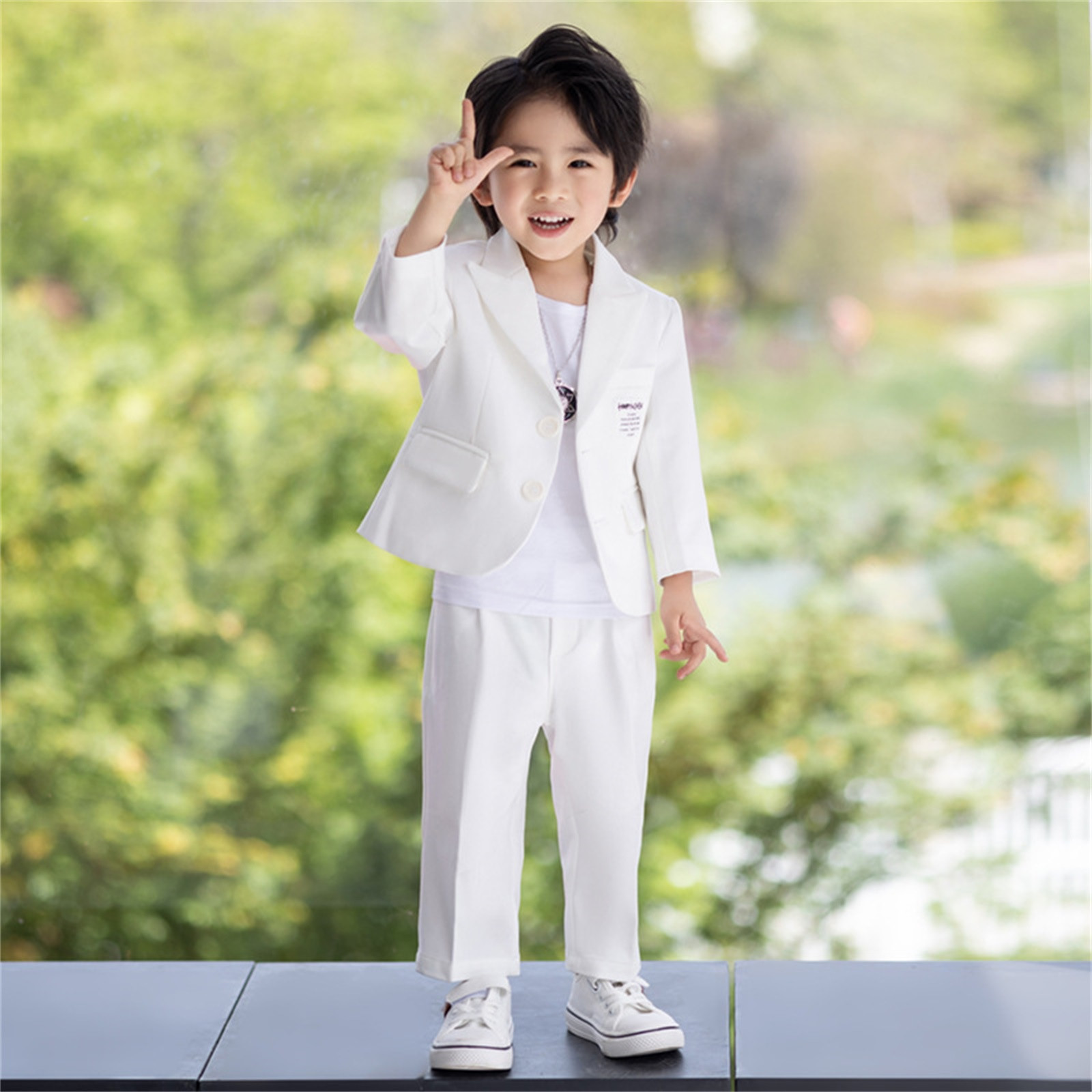 Ensemble Vêtement Garçon - Manteau Et Pantalon Manches Longues, Style Casual Printemps/automne, Taille Enfant