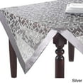 thumbnail image 4 of Fennco Styles Mondrian Embroidered Geometric Design Rectangular Table Runner (Silver, 16"x36"), 4 of 5