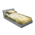 thumbnail image 2 of Ambesonne Forest Fitted Sheet & Pillow Sham Set, Sunbeams, Twin, Pale Yellow Black, 2 of 2