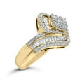 thumbnail image 3 of 14K Yellow Gold 1ct. TDW Diamond Bypass Cluster Ring (H-I,SI2-I1), 3 of 8
