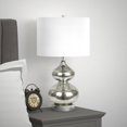 thumbnail image 6 of 23" Silver Glass Gourd Table Lamp With White Drum Shade, 6 of 9