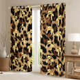 thumbnail image 2 of jejeloiu Chic Leopard Pattern Curtains Pack of 2 (42x84 Each),Cute Bow Ribbon Curtains Blackout,Yellow Brown Bedroom Curtains For Men Women,Super Cozy Room Decor, 2 of 6