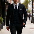 thumbnail image 6 of i·FineLong Men's Slim-Fit Black 3-Piece Tuxedo, 6 of 7