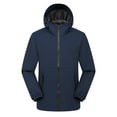 thumbnail image 4 of Frontwalk Ladies Overcoat Stand Up Collar Hooded Jacket Full Zip Parka Coat Outdoor Windproof Outwear Solid Color Navy Blue 2XL, 4 of 4