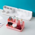 thumbnail image 3 of Soporte para cepillos de dientes de baño,Organizador de baño para encimera,Accesorios de baño con almacenamiento de pasta de dientes/tocador,Plástico blanco, 3 of 5