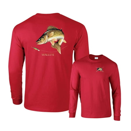 Walleye Going For Lure Profile Fishing Long Sleeve T-Shirt