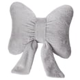 thumbnail image 2 of Cojín decorativo con lazo de peluche para sofá, cama, sala de estar y dormitorio. Gris, 2 of 8