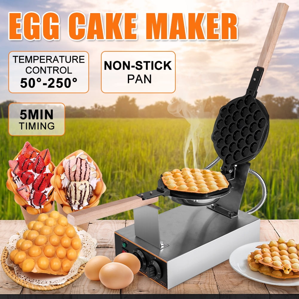 Electric Bubble Egg Mini Waffle Maker Baker Non Stick Breakfast Desserts  Machine