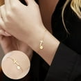 thumbnail image 5 of Gold Cross Bracelet for Women Dainty Cross Bracelet with Initials Silver Link Chain Bracelets Christian Gifts for Women Teens, 5 of 6
