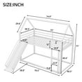 thumbnail image 3 of Euroco Twin over Twin House Bunk Bed with Ladder and Slide for Bedroom, White, 3 of 11