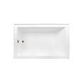 thumbnail image 4 of Aqua Eden CVTAP603622L7 60" Acrylic Rectangular 3-Wall Alcove Tub, Left Hand Drain, Glossy White/Brushed Brass, 4 of 4