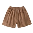 thumbnail image 4 of YunPes Toddler Girls Cotton Linen Shorts Quick Dry Elastic Waist Short Pants Kids Boys Soccer Basketball Gym Pull on Sport Shorts, 4 of 4