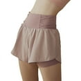 thumbnail image 4 of Women Double Layer Running Shorts High Waisted 2 in 1 for Athletic Tennis Workout Yoga Shorts, 4 of 4