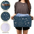 thumbnail image 7 of GZHJMY Space Galaxy Constellation Print Shelf Storage Baskets, Foldable Fabric Storage Bins with Leather Handles for Organizing Closet Clothes,Toys,Towels,Bedroom,Bathroom,Nursery,Office, (2 Pack), 7 of 7
