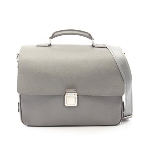 Pre-Owned Louis Vuitton VASILI GM Taiga Glacier 2-Way Business Bag/Handbag, Leather, Men's,...