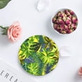 thumbnail image 4 of POGLIP Tropical Plant Leaves Set of 4 Round Coaster for Drinks, Absorbent Ceramic Stone Coasters Cup Mat with Cork Base for Home Kitchen Room Coffee Table Bar Decor, 4 of 5