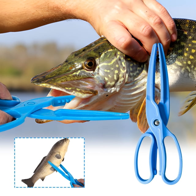 Birdeem Fishing Clamp,Fish Pliers with Floating Design for Safe Fish Control,Lightweight Plastic Scissors-Type Tool,Portable and Compact 9.8 X 3.1 Inches