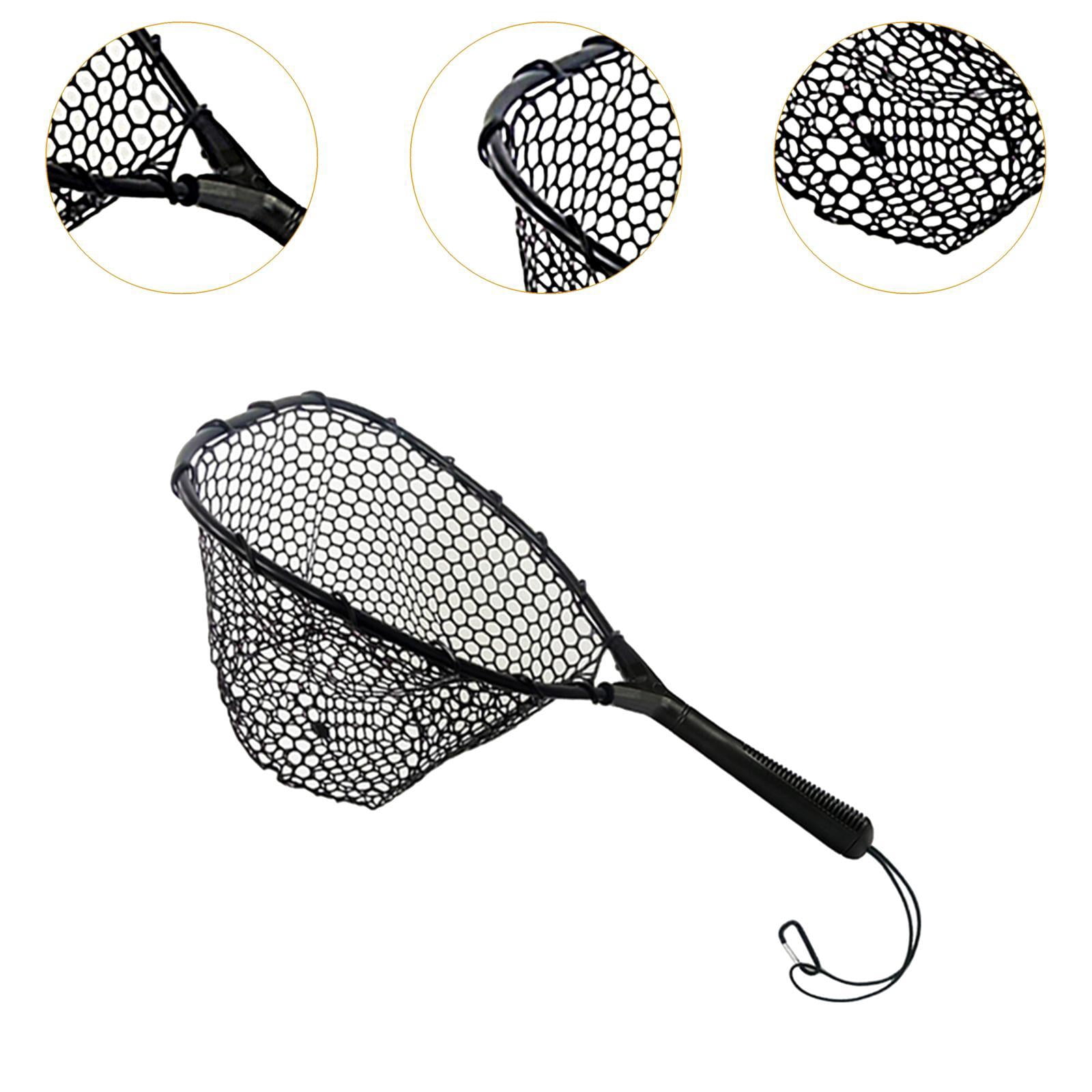 QccHieUs Fishing Landing Net Catching Mesh Net Nonslip Grip Sturdy Fishing Tool Catch and C