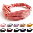 thumbnail image 1 of Women Headband Knotted Solid Color Good Elasticity Hairband Headwrap with Buttons for Face Cover, 1 of 7