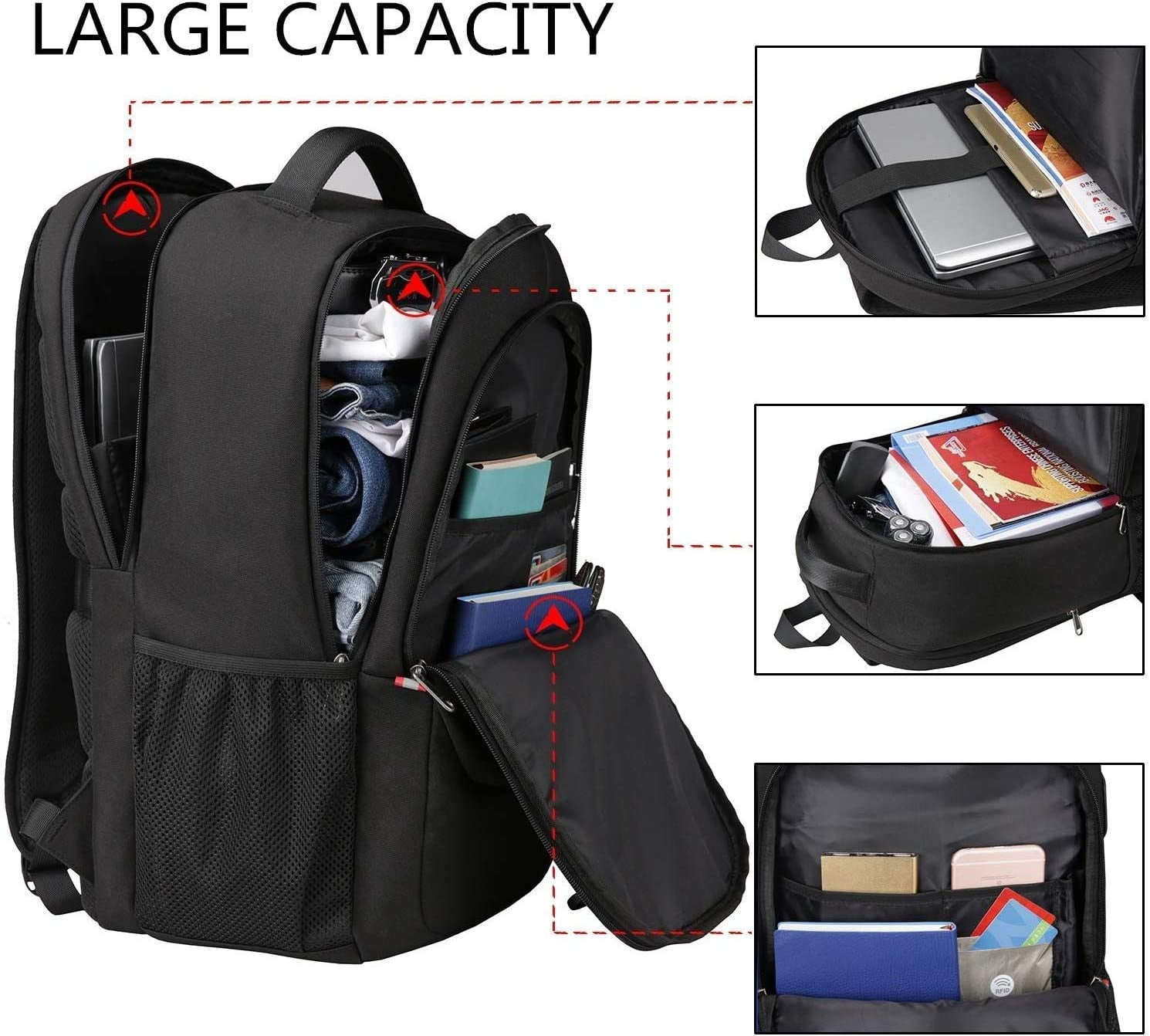 17 inch laptop backpack for men water repellent functional backpack with usb port travel travel backpacks