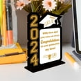thumbnail image 4 of Desktop Ornament Decor 2024 Graduation Table Decorations Class of 2024 Wooden Table Sign Freestanding Centerpieces Table Toppers for High School College Prom Grad Party Supplies Graduation Decoration, 4 of 8