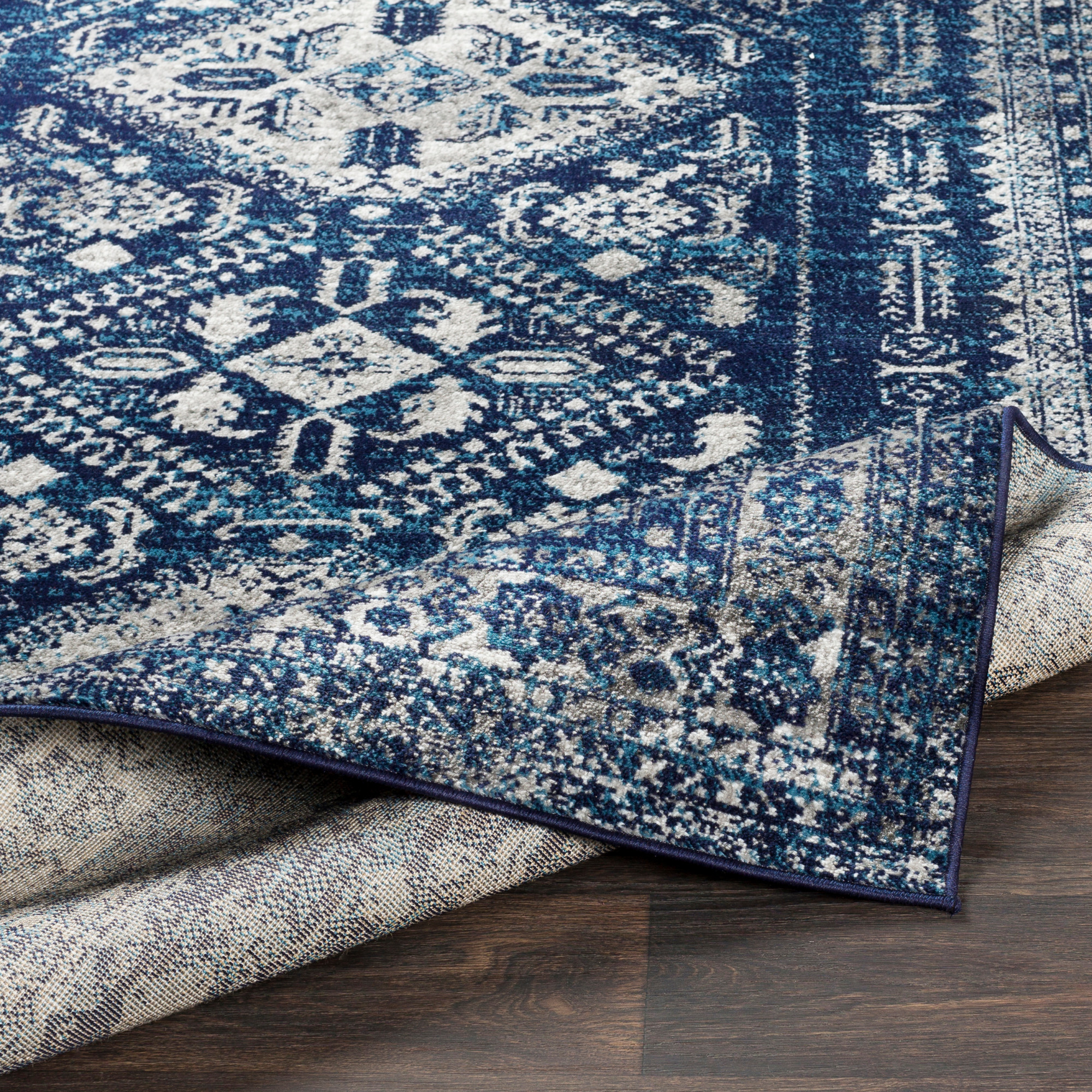 Artistic Weavers  Navy 2'7" x 14' Traditional Runner Area Rug
